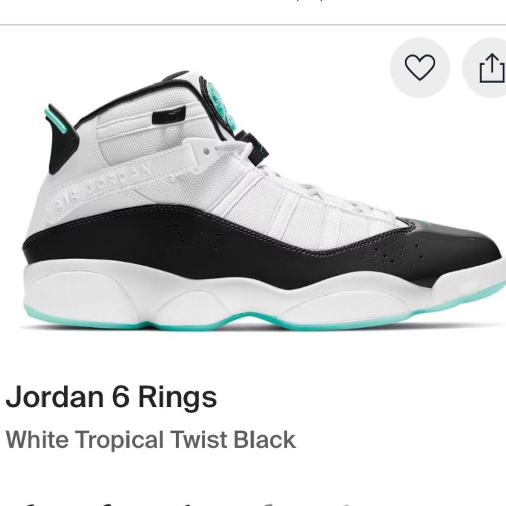 Nike Air Jordan 6 Rings 322992-115 White Tropical Twist Athletic‎ Shoes 12